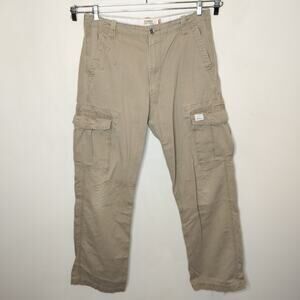 Levis Loose Straight Khaki Cargo Pants 36 x 35 Relaxed Baggy
